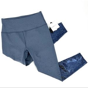 Beyond Yoga Ombre Alloy High Waist Midi Legging SZ XL Blue Metallic Foil NWT